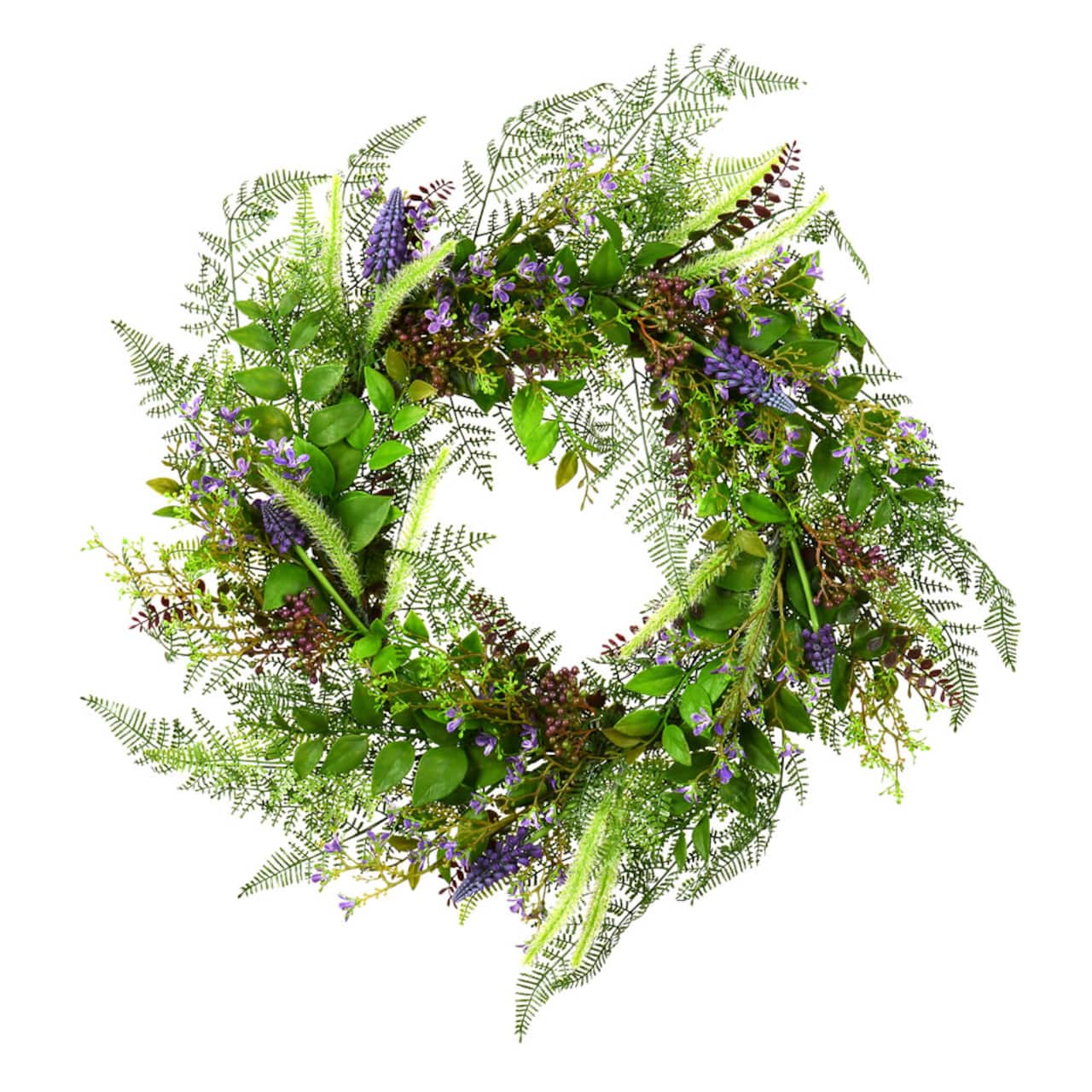 24&#x22; Green &#x26; Purple Maytime Wreath